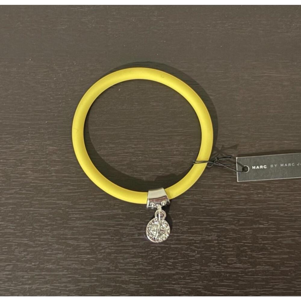 Yellow Rubber Bracelet with Silver Charm by Marc by Marc Jacobs NWT